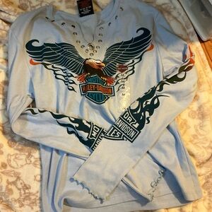 Harley-Davidson Light Blue Cotton Shirt